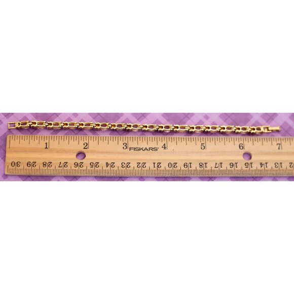 Vintage Rhinestone Link Bracelet 7 Inch by Avon - V8 - Picture 3 of 3